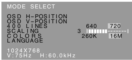 SHARP LL-T15G1/E15G1 - Menu MODE SELECT - 1
