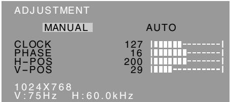 SHARP LL-T15G1/E15G1 - Manuelle Bildschirmeinstellung - 1