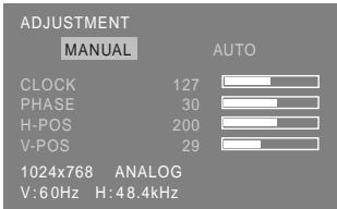 SHARP LL-T15G4 - Menu ADJUSTMENT (REGOLAZIONE) - 1