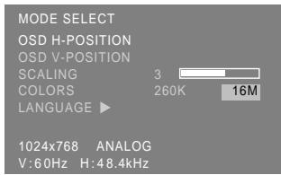 SHARP LL-T15G4 - Menú MODE SELECT - 1