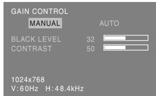 SHARP LL-T15S3 - Menu GAIN CONTROL (REGLAGE DES COULEURS) - 1