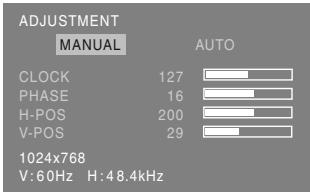 SHARP LL-T15S3 - Menu ADJUSTMENT (REGOLAZIONE) - 1