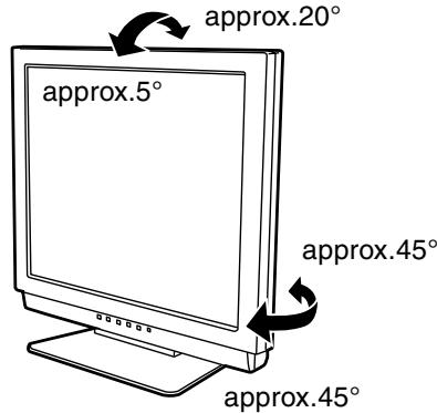 SHARP LL-T17A3 - Réglage de l'inclinaison - 1