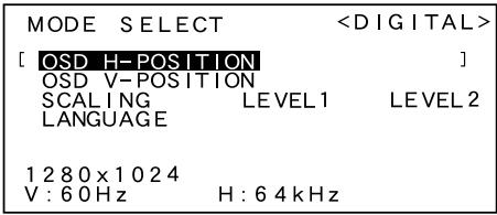 SHARP LL-T1803-H/B - Menü MODE SELECT - 1