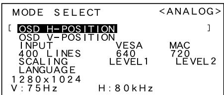SHARP LL-T1803-H/B - Menu MODE SELECT - 1