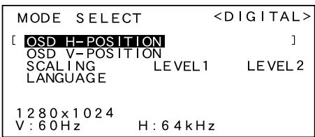 SHARP LL-T1803-H/B - Menu MODE SELECT - 1