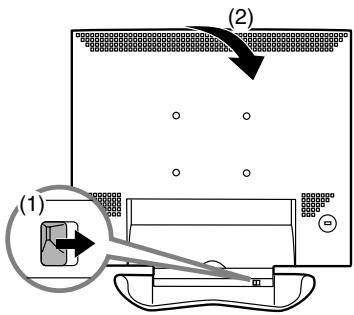 SHARP LL-T1803-H/B - Folding up the monitor - 1