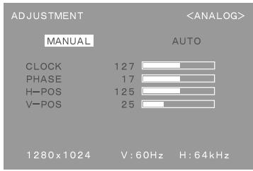 SHARP LL-T1811W - Menu ADJUSTMENT (REGOLAZIONE) - 1