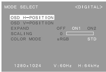 SHARP LL-T1811W - Menu MODE SELECT - 1