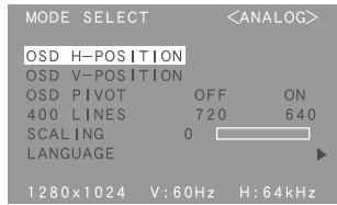 SHARP LL-T1820H/B - MODE SELECT Menu - 1