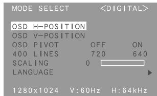 SHARP LL-T1820H/B - MODE SELECT Menu - 1