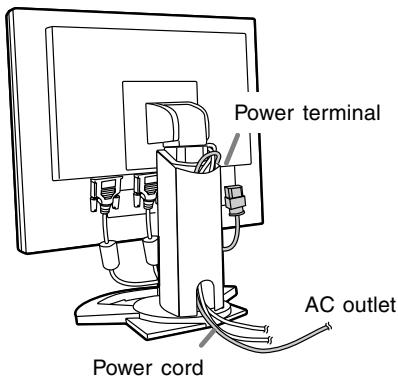 SHARP LL-T1820H/B - Connecting the monitor to a power source - 1