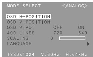 SHARP LL-T1820H/B - Menu MODE SELECT - 1