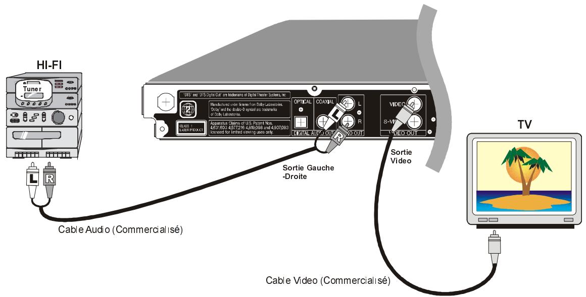 SHARP DV-SV80S(Q) - Prises de sortie audio analogiques : - 1
