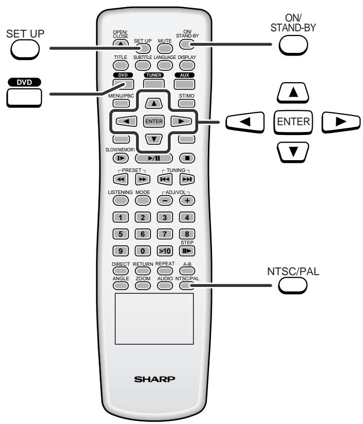 SHARP HT-CN400DV-H - Changement du menu de configuration - 1