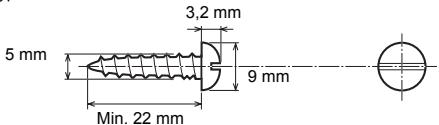 5 mm 3,2 mm 9 mm Min. 22 mm
