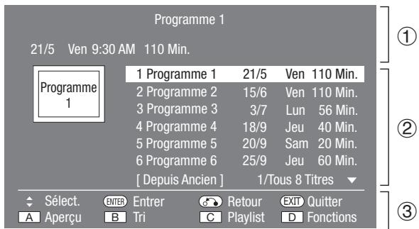 SHARP BD-HP25S - À propos de la Liste Titre - 2