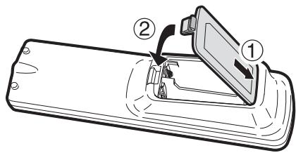 SHARP BD-HP25S - Insertion des piles dans la télécommande - 3