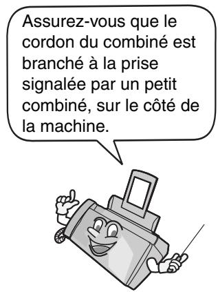 SHARP UX-B30 - Branchement du combiné - 1