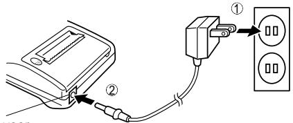 SHARP EL-1611E - DE AC-ADAPTER AANSLUITEN - 1