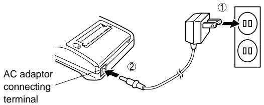 SHARP EL-1611E - HOW TO CONNECT THE AC ADAPTOR - 1