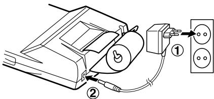 SHARP EL-1750PIII - AANSLUITEEN VAN DE NETSPANNINGSADAPTER (LOS VERKRIJGBAAR) - 1