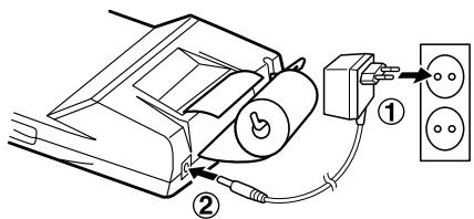 SHARP EL-1750PIII - HOW TO CONNECT THE AC ADAPTOR (OPTION) - 1