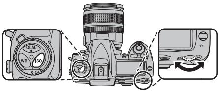 FUJIFILM S5 PRO - Réglage de la sensibilité ISO à l'aide de la touche ISO et de la molette de commande principale - 1