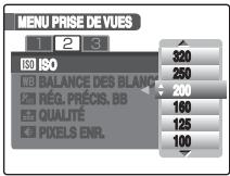FUJIFILM S5 PRO - Réglage de la sensibilité ISO dans le [MENU PRISE DE VUES] - 1