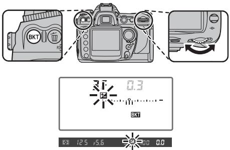 FUJIFILM S5 PRO - Pendant que vous appuyez sur BKT, faites pivoter la molette de commande principale pour choisir le nombre de vues de la séquence de bracketing (→p.106). - 1
