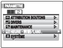 FUJIFILM S5 PRO - Ouvrez le menu [PARAMETRE]. - 1