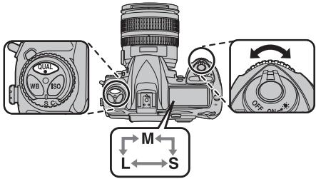 FUJIFILM S5 PRO - Réglage de la taille d'image à l'aide de la touche QUAL et de la molette de commande secondaire - 1