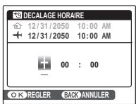 FUJIFILM REAL 3D W1 - Spectoriez la différence entre l'heure locale et votre fuseau hora. - 1