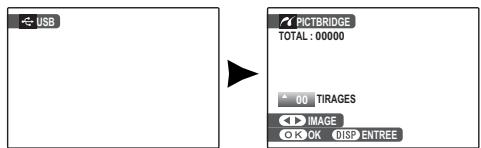 USB PICTBRIDGE TOTAL: 00000 00 TIRAGES IMAGE OK DISP ENTREE
