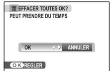 EFFACER TOUTES OK? PEUT PRENDRE DU TEMPS OK ANNULER OK REGLER