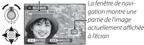 RECANNER La fenêtre de navigation montre une partie de l'image actuellement affichée à l'écran OK ENTREE BACK ANNULER