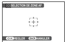 SELECTION DE ZONE AF O K REGLER BACK ANNULER