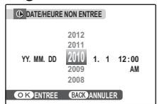 DATE/HEURE NON ENTREE YY. MM. DD 2012 2011 2010 1. 1 12:00 2009 AM 2008 OK ENTREE BACK ANNULER