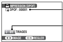 IMPRESSION (DPOF) DPOF : 00001 01 TIRAGES IMAGE O K REGLER