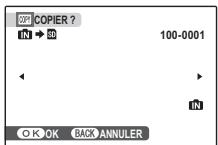COPIER ? IN → 3D 100-0001 OK BACK ANNULER