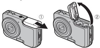 FUJIFILM FINEPIX AX550 - Insérez les batteries/piles. - 1
