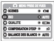 FUJIFILM FINEPIX A820 - Réglage du MENU PRISE DE VUES - 1