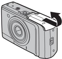 FUJIFILM FINEPIX A820 - Ouvrez le couvercle du compartiment piles. - 1