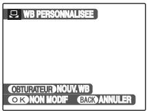 WB PERSONNALISEE OBTURATEUR NOUV. WB OK NON MODIF BACK ANNULER