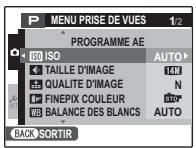 FUJIFILM FINEPIX JZ500 - Utilisation du menu prise de vue - 2