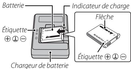 FUJIFILM FINEPIX JZ500 - Placez la batterie dans le chargeur. - 1