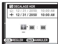 FUJIFILM FINEPIX Z70 - Spécifiez la différence entre l'heure locale et votre fuseau horaire. - 1