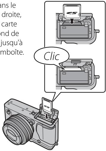 FUJIFILM X-E1 - Insérez la carte mémoire. - 1