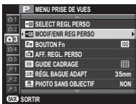 FUJIFILM X-E1 - Enregistrement des réglages - 2