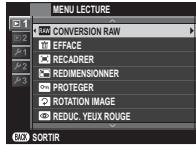 FUJIFILM X-E1 - Utilisation des menus : Mode de lecture - 1